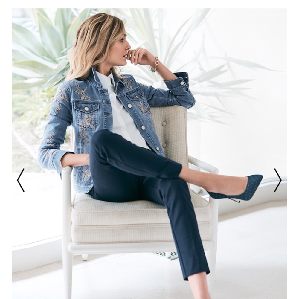 Navy blue pants - cropped ankle, slim leg